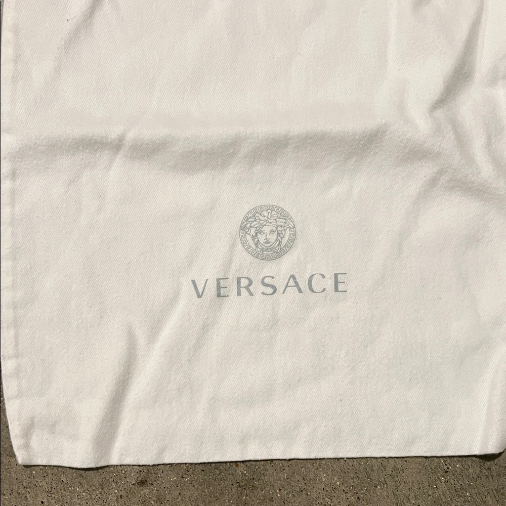 Authentic Versace White Drawstring Logo Dust Pouch - Picture 4 of 5
